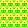 Green pattern on yellow background. Seamless pattern. Abstract.